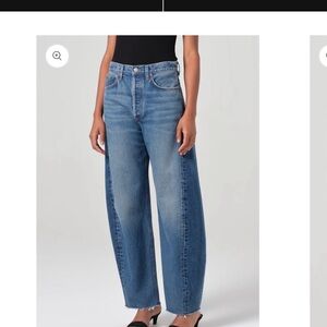 Agolde Wide-Leg High-Rise Jeans in Medium Blue